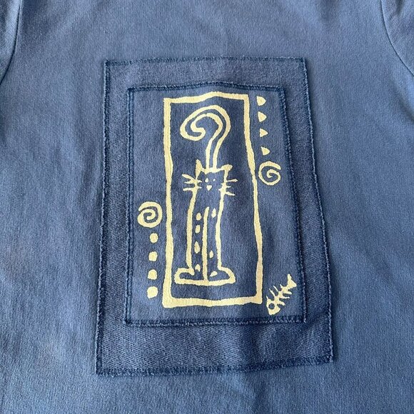 Cute Blue Cat Dress With Graphic Print By Citiknits - Size M - Picture 14 of 14